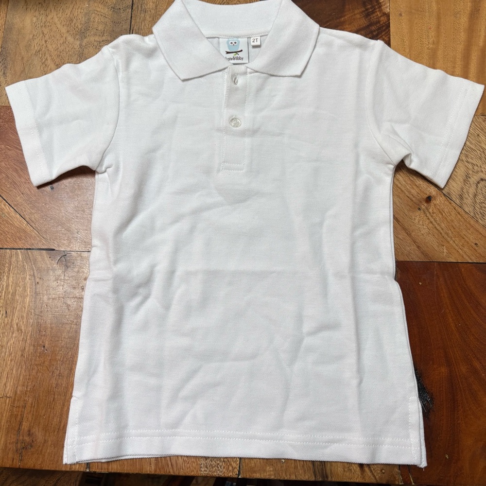 Kate and Libby Classic White Kids Polo Shirt